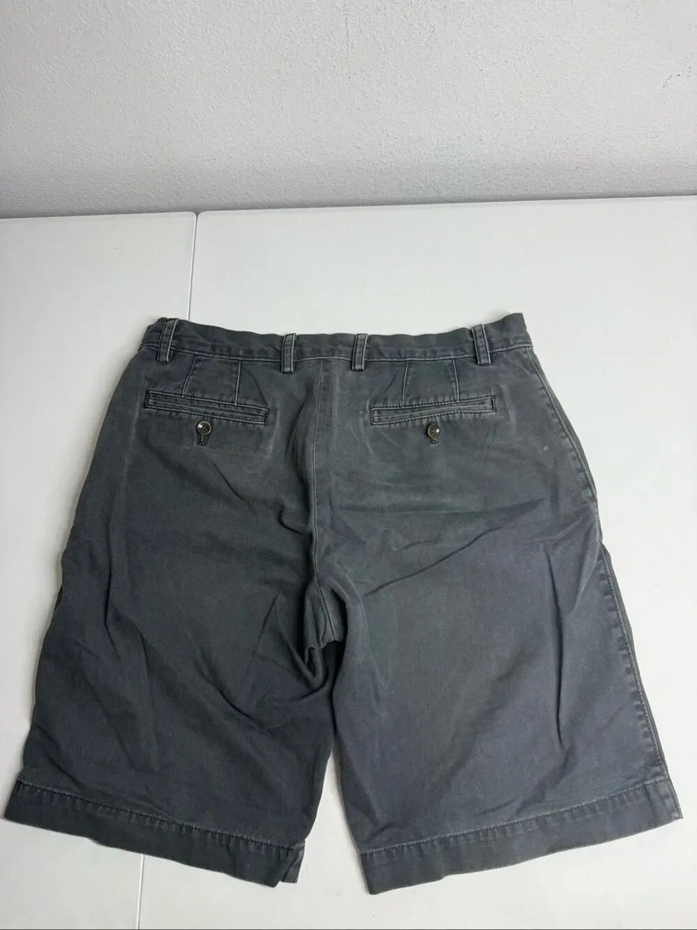 Banana Republic Mens Gray Charcoal Cotton Chino Bermuda Shorts Size 32